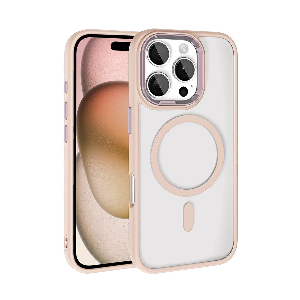 iPhone 16 Pro Max Kılıf Wireless Şarj Özellikli Zore Krom M-safe Silikon Kılıf