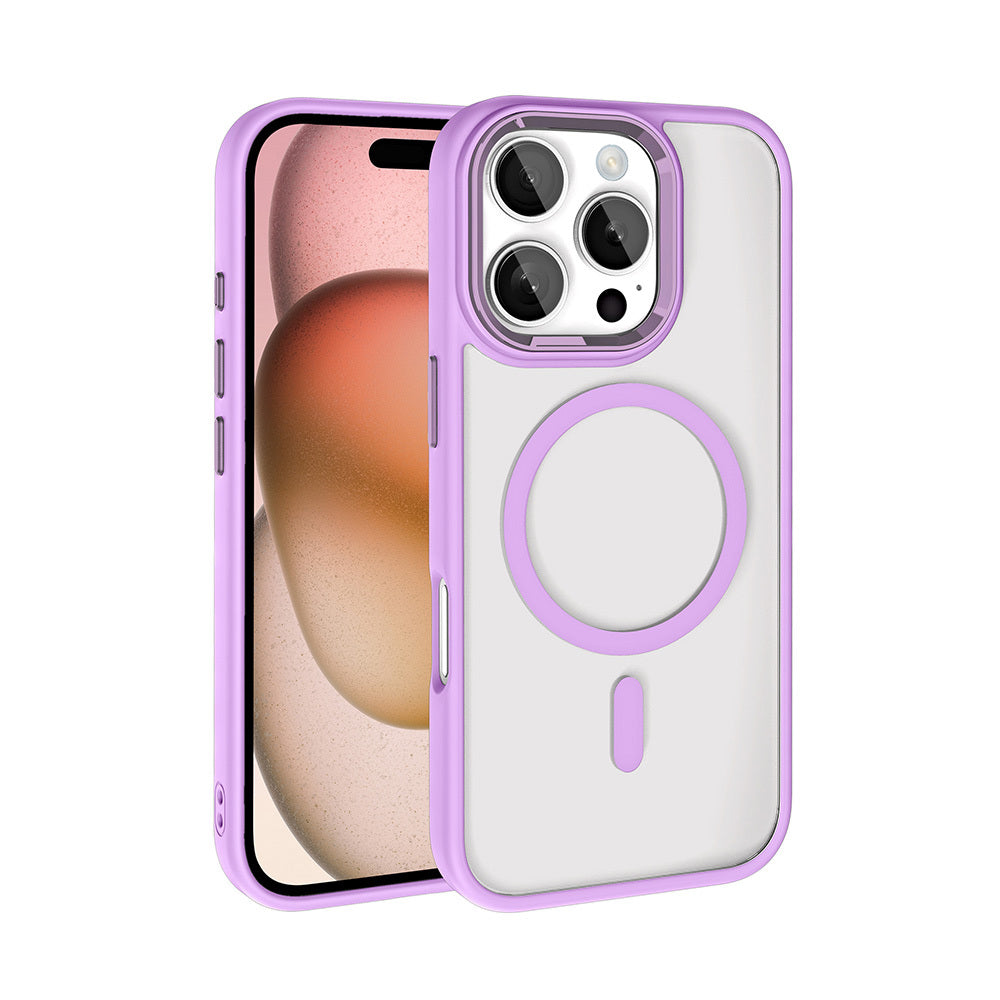 iPhone 16 Pro Max Kılıf Wireless Şarj Özellikli Zore Krom M-safe Silikon Kılıf