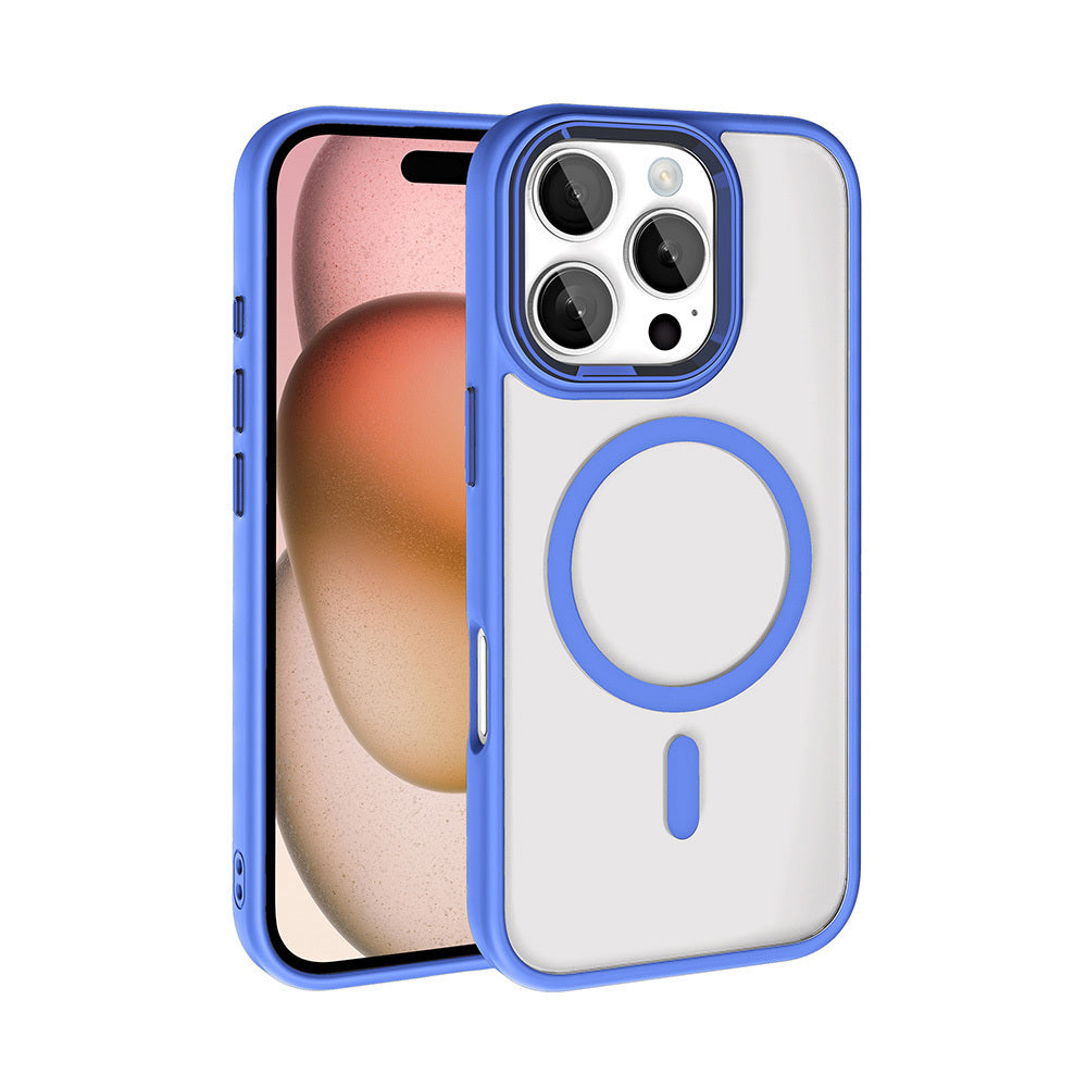 iPhone 16 Pro Max Kılıf Wireless Şarj Özellikli Zore Krom M-safe Silikon Kılıf