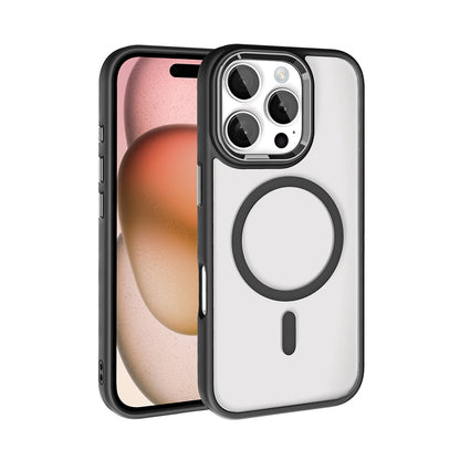 iPhone 16 Pro Max Kılıf Wireless Şarj Özellikli Zore Krom M-safe Silikon Kılıf