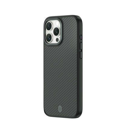 iPhone 16 Pro Max Kılıf Wiwu DCC-205 M-safe Şarj Özellikli Aramid Fiber Tasarım Kevlar Kılıf