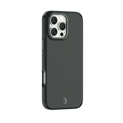 iPhone 16 Pro Max Kılıf Wiwu DCC-205 M-safe Şarj Özellikli Aramid Fiber Tasarım Kevlar Kılıf