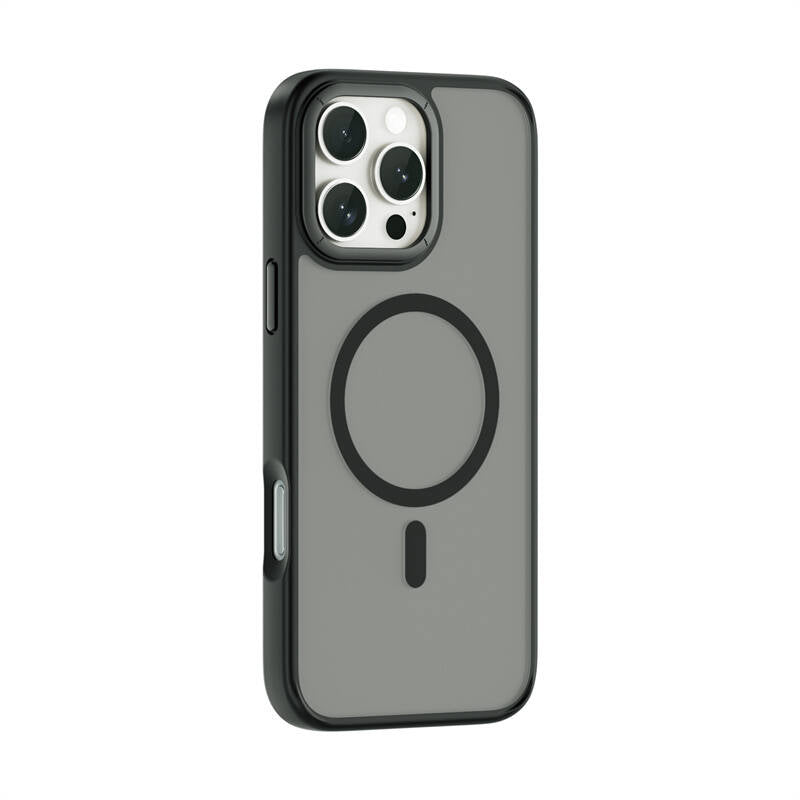Apple iPhone 16 Pro Max Kılıf Wiwu FGG-012 ArmorPro Serisi Magsafe Şarj Özellikli Parmak İzi Bırakmayan Kılıf Gri