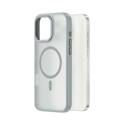 Apple iPhone 16 Pro Max Kılıf Wiwu FGG-012 ArmorPro Serisi Magsafe Şarj Özellikli Parmak İzi Bırakmayan Kılıf Gri