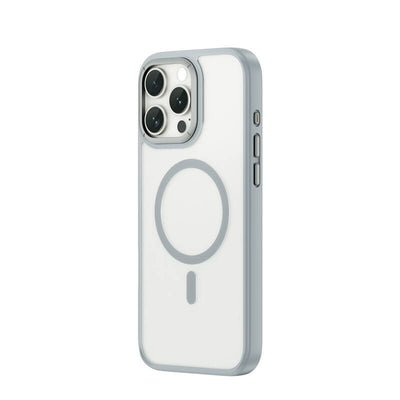 Apple iPhone 16 Pro Max Kılıf Wiwu FGG-012 ArmorPro Serisi Magsafe Şarj Özellikli Parmak İzi Bırakmayan Kılıf Gri