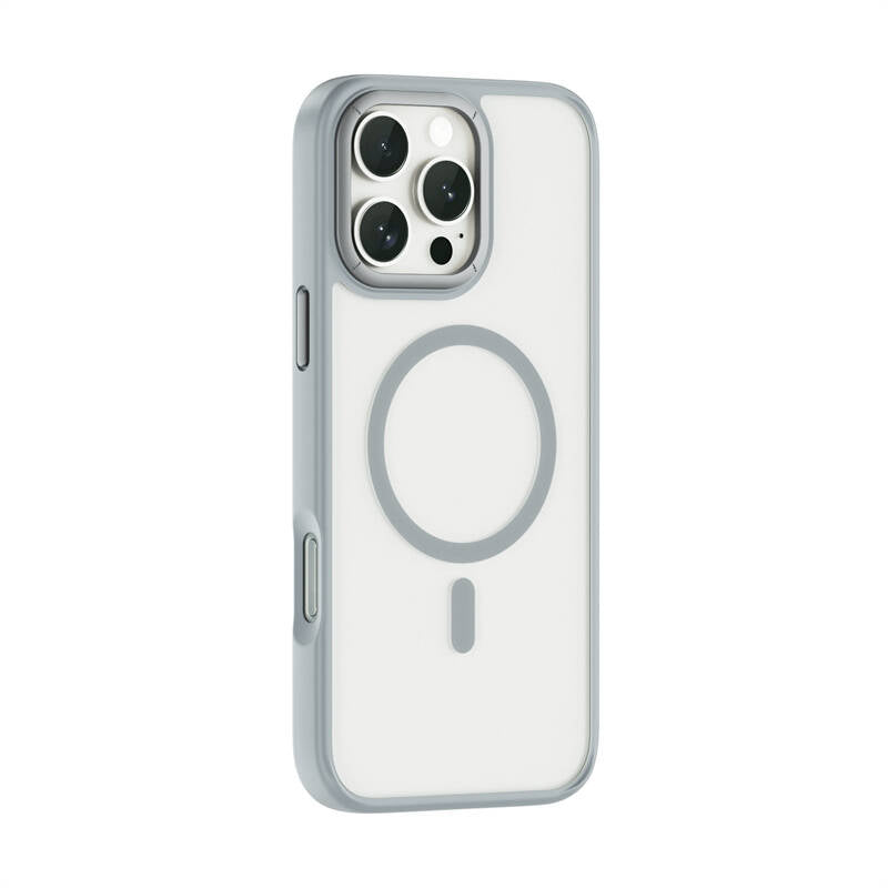 Apple iPhone 16 Pro Max Kılıf Wiwu FGG-012 ArmorPro Serisi Magsafe Şarj Özellikli Parmak İzi Bırakmayan Kılıf Gri