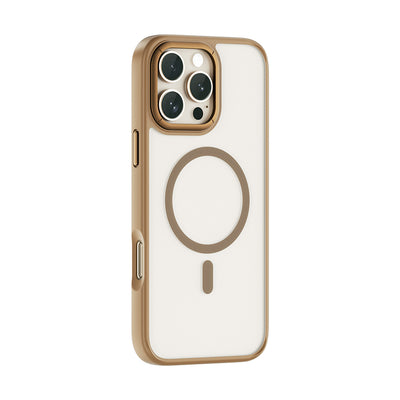 Apple iPhone 16 Pro Max Kılıf Wiwu FGG-012 ArmorPro Serisi Magsafe Şarj Özellikli Parmak İzi Bırakmayan Kılıf Gri