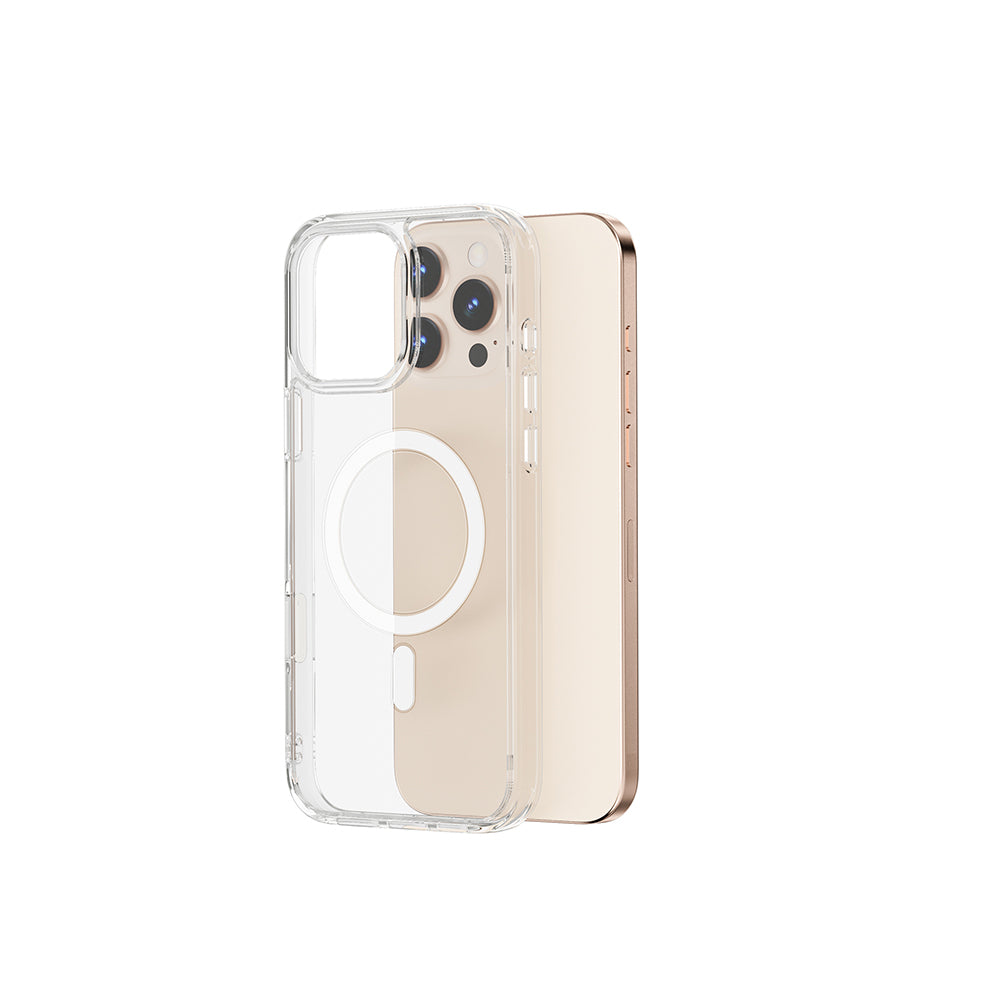 Apple iPhone 16 Pro Max Kılıf Wiwu MCC-102 Magnetic Crystal Sert PC Kapak Şeffaf