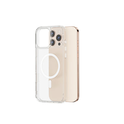 Apple iPhone 16 Pro Max Kılıf Wiwu MCC-102 Magnetic Crystal Sert PC Kapak Şeffaf