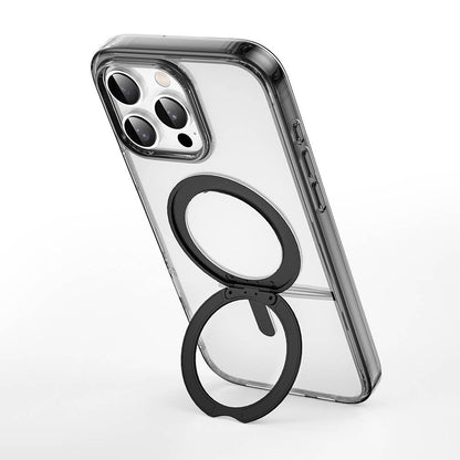 iPhone 16 Pro Max Kılıf Wiwu MCC-201 iShield Ultra Serisi M-safe Şarj Özellikli Standlı Crystal Sert PC Kılıf