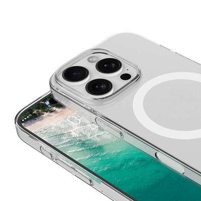 Apple iPhone 16 Pro Max Kılıf Zore Magsafe Şarj Özellikli Şeffaf Tek Kamera Çerçeveli Porto Kapak Şeffaf