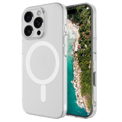 iPhone 16 Pro Max Kılıf Zore M-safe Şarj Özellikli Şeffaf Tek Kamera Çerçeveli Porto Kılıf