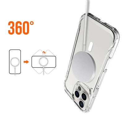 Apple iPhone 16 Pro Max Kılıf Zore Magsafe Şarj Özellikli T-Max Magsafe Kapak Şeffaf