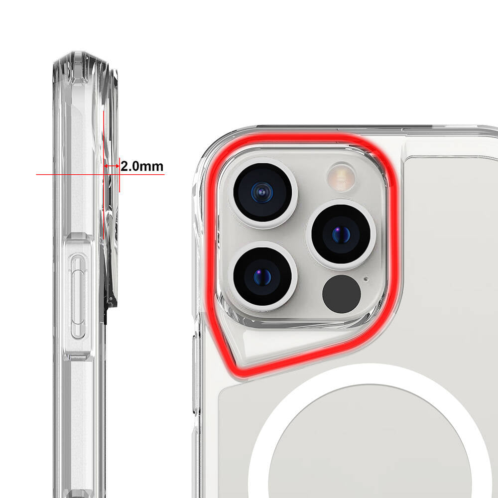 Apple iPhone 16 Pro Max Kılıf Zore Magsafe Şarj Özellikli T-Max Magsafe Kapak Şeffaf