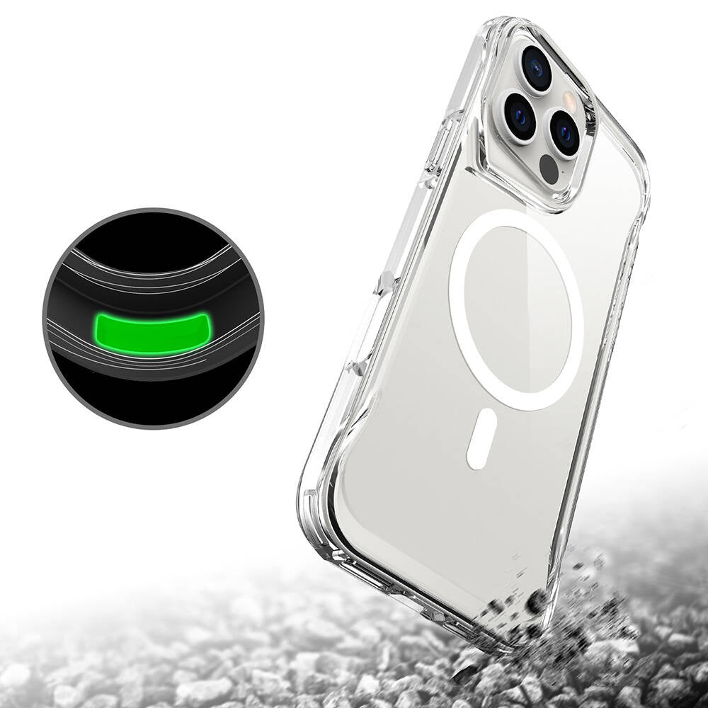 Apple iPhone 16 Pro Max Kılıf Zore Magsafe Şarj Özellikli T-Max Magsafe Kapak Şeffaf