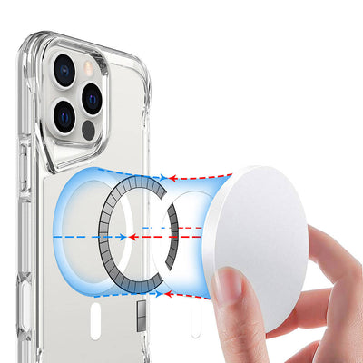 Apple iPhone 16 Pro Max Kılıf Zore Magsafe Şarj Özellikli T-Max Magsafe Kapak Şeffaf