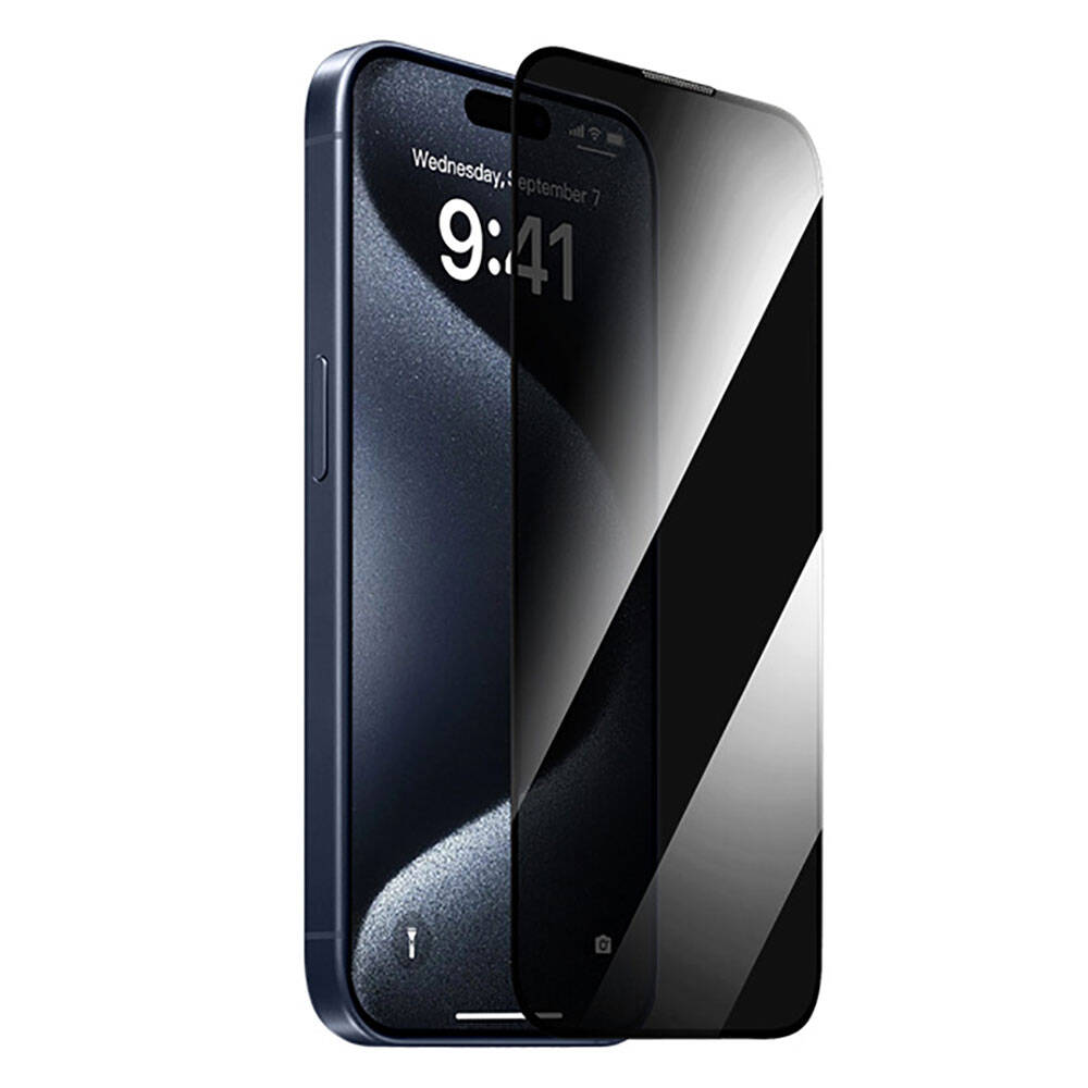 iPhone 16 Pro Max Wiwu GT-011 Polimer Oleofobik Kaplama Temperli Privacy Cam Ekran Koruyucu