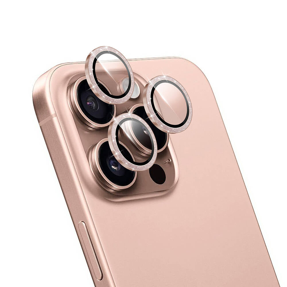 Apple iPhone 16 Pro Wiwu LG-006 Diamond Lens Guard Kolay Uygulama Aparatlı Kamera Lens Koruyucu Gümüş