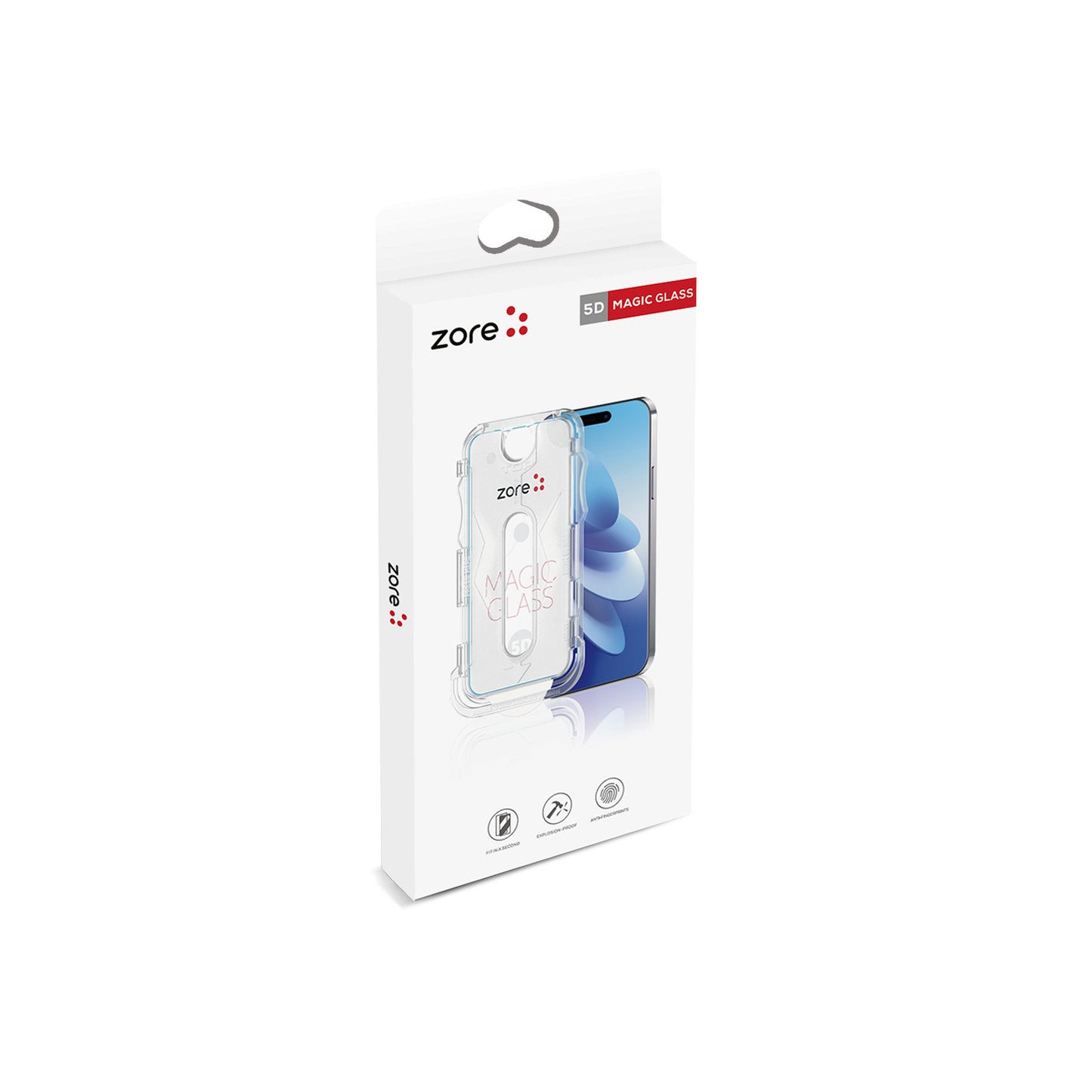 iPhone 16 Pro Zore Kolay Uygulama Aparatlı 5D Magic Glass Cam Ekran Koruyucu