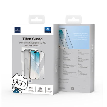 iPhone 16 Wiwu GT-020 Titan Guard Serisi Şok Emici Hibrit Polimer HD Şeffaf Ekran Koruyucu Film + Kolay Uygulama Aparatı