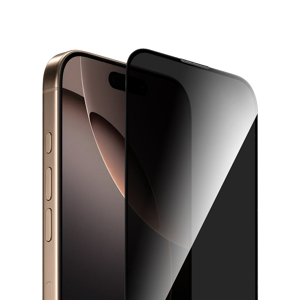 Apple iPhone 16 Wiwu GT-021 Titan Guard Serisi Şok Emici Hibrit Polimer Privacy Ekran Koruyucu Film + Kolay Uygulama Aparatı Siyah