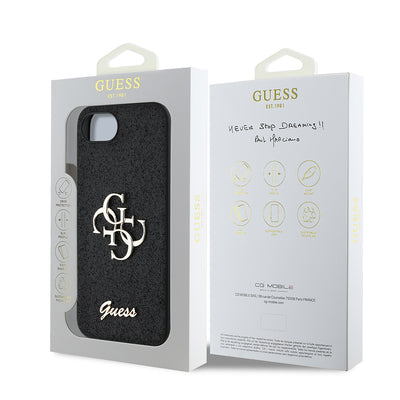 iPhone 16E Kılıf Guess Orjinal Lisanslı 4G Büyük Metal Logolu Glitter Kılıf