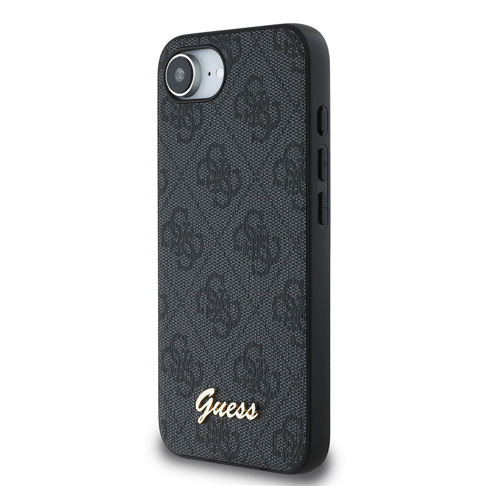 iPhone 16E Kılıf Guess Orjinal Lisanslı 4G Desenli Script Metal Logolu Kılıf