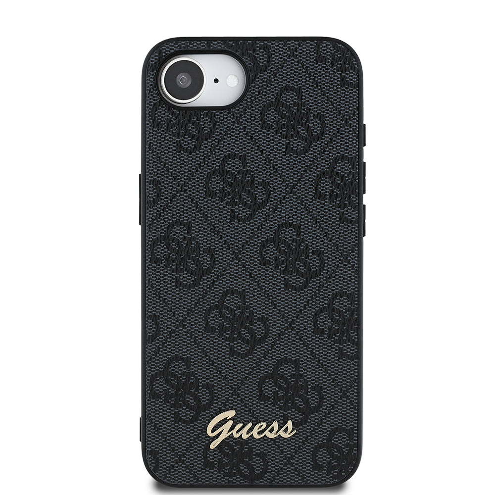 iPhone 16E Kılıf Guess Orjinal Lisanslı 4G Desenli Script Metal Logolu Kılıf