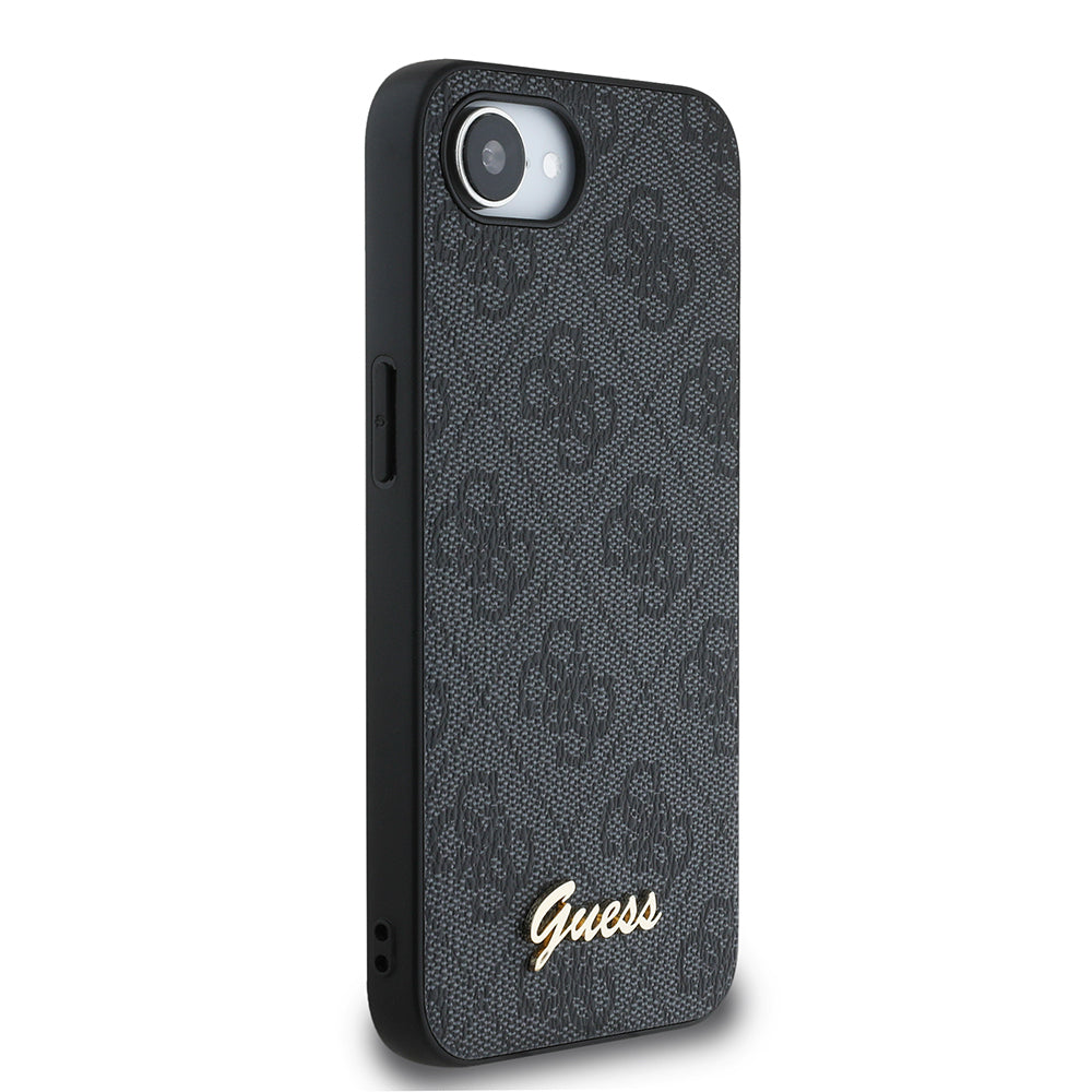 iPhone 16E Kılıf Guess Orjinal Lisanslı 4G Desenli Script Metal Logolu Kılıf