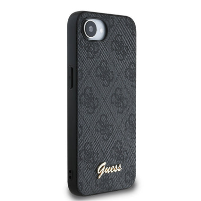 iPhone 16E Kılıf Guess Orjinal Lisanslı 4G Desenli Script Metal Logolu Kılıf