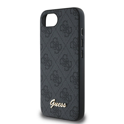 iPhone 16E Kılıf Guess Orjinal Lisanslı 4G Desenli Script Metal Logolu Kılıf