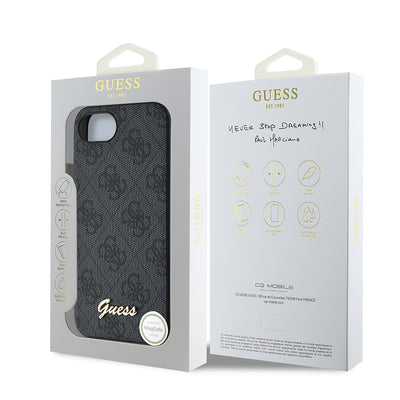 iPhone 16E Kılıf Guess Orjinal Lisanslı 4G Desenli Script Metal Logolu Kılıf