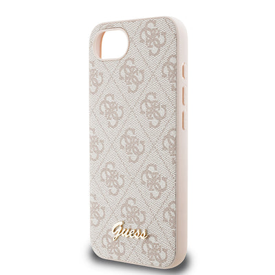 iPhone 16E Kılıf Guess Orjinal Lisanslı 4G Desenli Script Metal Logolu Kılıf
