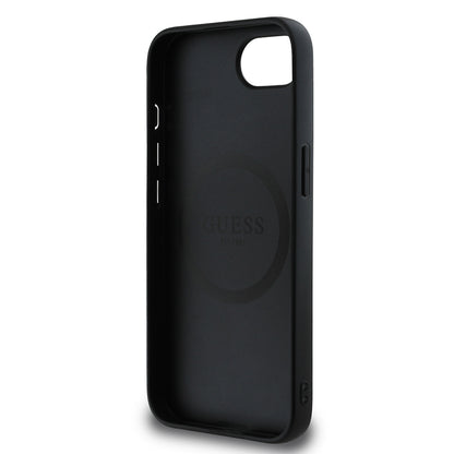 iPhone 16E Kılıf Guess Orjinal Lisanslı M-safe Şarj Özellikli Grained Triangle Kılıf