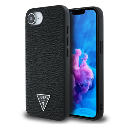 iPhone 16E Kılıf Guess Orjinal Lisanslı M-safe Şarj Özellikli Grained Triangle Kılıf