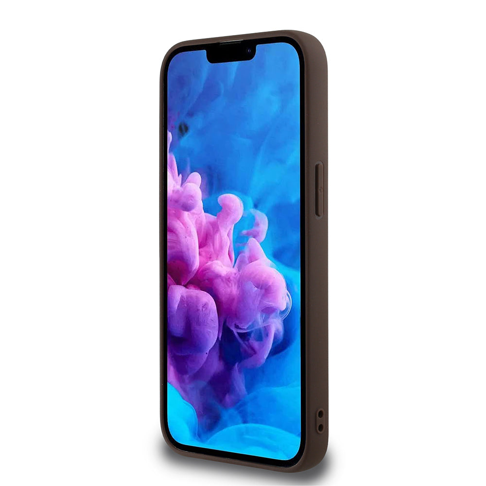 iPhone 16E Kılıf Guess Orjinal Lisanslı M-safe Şarj Özellikli PU Halkalı 4G Desenli Yazı Logolu Kılıf