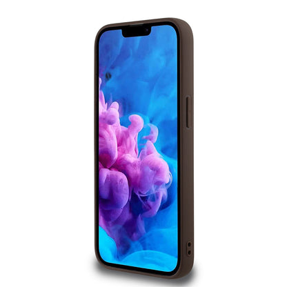 iPhone 16E Kılıf Guess Orjinal Lisanslı M-safe Şarj Özellikli PU Üçgen Logo 4G Desenli Kılıf