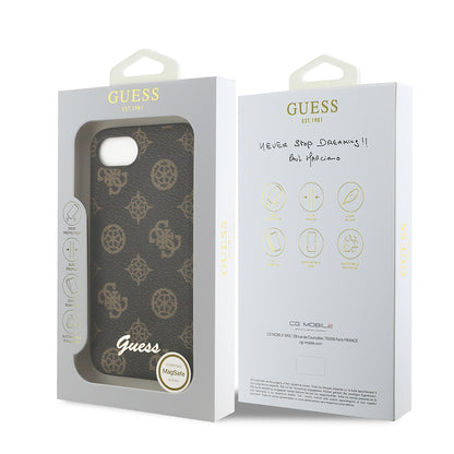 iPhone 16E Kılıf Guess Orjinal Lisanslı M-safe Şarj Özellikli Yazı Logolu Peony Kılıf