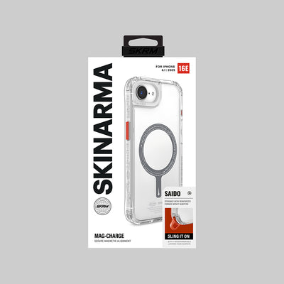 Apple iPhone 16E Kılıf M-safe Şarj Özellikli Şeffaf Airbag Tasarımlı Skinarma Saido Kapak Şeffaf