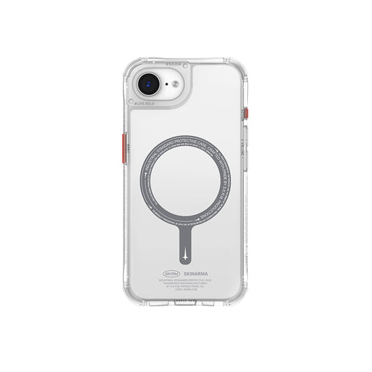 iPhone 16E Kılıf M-safe Şarj Özellikli Şeffaf Airbag Tasarımlı Skinarma Saido Kılıf