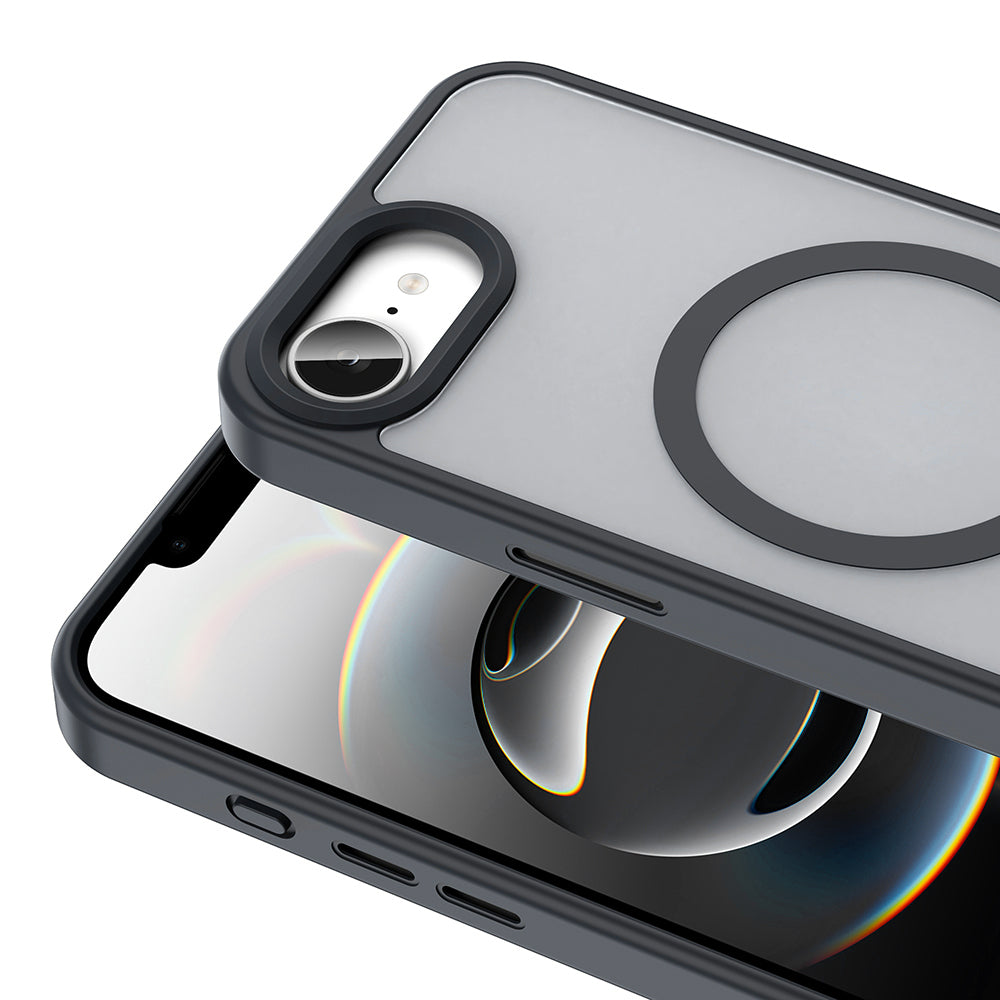 Apple iPhone 16E Kılıf M-safe Şarj Özellikli Mat Arka Yüzey Zore Sio Kapak Gri