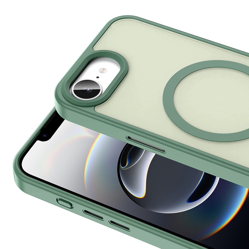 Apple iPhone 16E Kılıf M-safe Şarj Özellikli Mat Arka Yüzey Zore Sio Kapak Gri