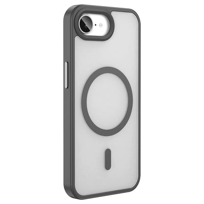 Apple iPhone 16E Kılıf M-safe Şarj Özellikli Mat Arka Yüzey Zore Sio Kapak Gri
