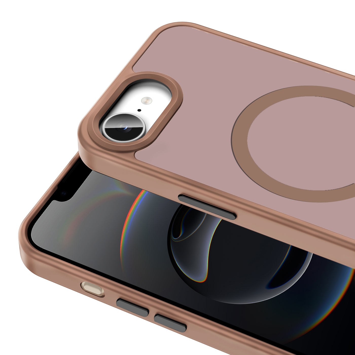 Apple iPhone 16E Kılıf M-safe Şarj Özellikli Mat Arka Yüzey Zore Sio Kapak Pembe