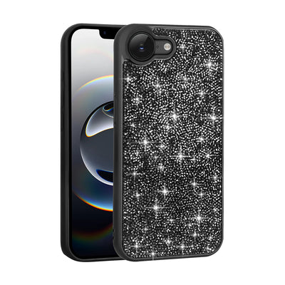 Apple iPhone 16E Kılıf Parlak Taşlı Tasarım Zore Pırlanta Kapak Gri