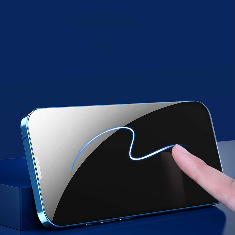 Apple iPhone 16E Recci RSP-A10 HD Temperli Cam Ekran Koruyucu + Kolay Uygulama Aparatlı Siyah
