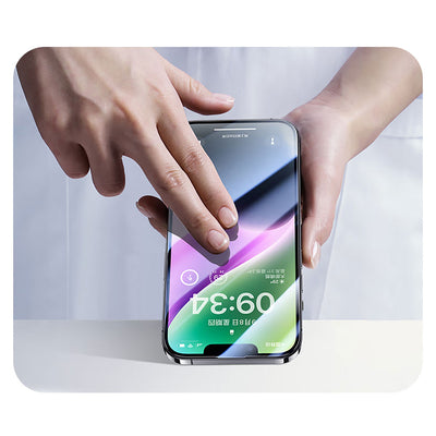 Apple iPhone 16E Wiwu CZ-003 Mavi Işık Teknolojili Hidrofobik ve Oleofobik Parlama Önleyici Cam Ekran Koruyucu Siyah