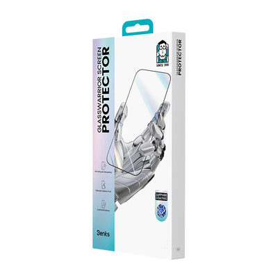 Apple iPhone 17 Air Benks Glass Warrior Safir Coating 0.3mm Cam Ekran Koruyucu + Kolay Uygulama Aparatı Şeffaf