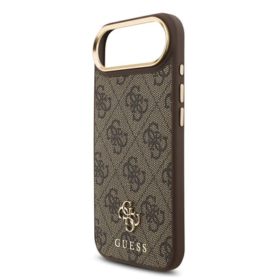 Apple iPhone 17 Air Guess Orjinal Lisanslı 4G ve Yazı Logolu Kılıf + Ekran Koruyucu + Lens Koruyucu 3in1 Aksesuar Seti Kahverengi