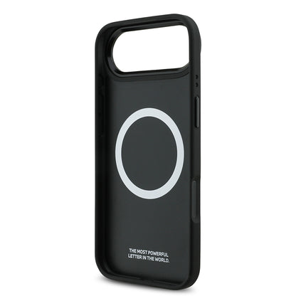 iPhone 17 Air Kılıf BMW Orjinal Lisanslı M-safe Şarj Özellikli M Logolu Üç Şeritli Delikli Deri Kılıf